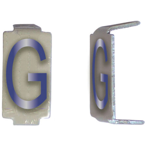 Lot 25 lettres G 6x11 Alu ivoire/bleu MICHAUD CD028