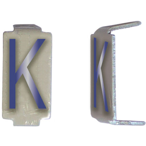 Lot 25 lettres K 6x11 Alu ivoire/bleu MICHAUD CD032