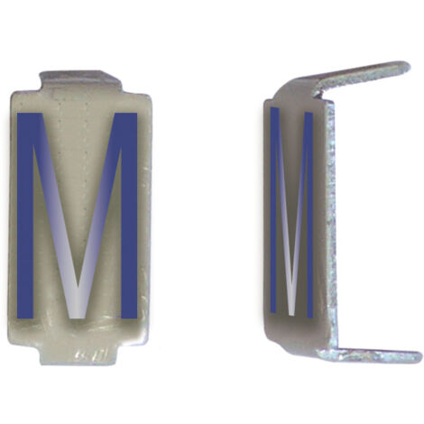 Lot 25 lettres M 6x11 Alu ivoire/bleu MICHAUD CD034
