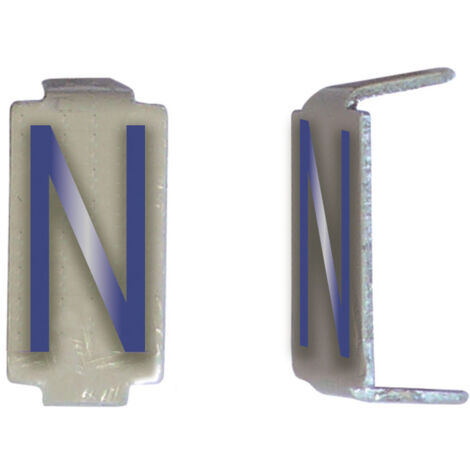Lot 25 lettres N 6x11 Alu ivoire/bleu MICHAUD CD035