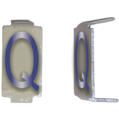 Lot 25 lettres Q 6x11 Alu ivoire/bleu MICHAUD CD038