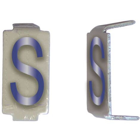 Lot 25 lettres S 6x11 Alu ivoire/bleu MICHAUD CD040