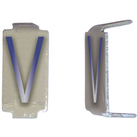 Lot 25 lettres V 6x11 Alu ivoire/bleu MICHAUD CD043