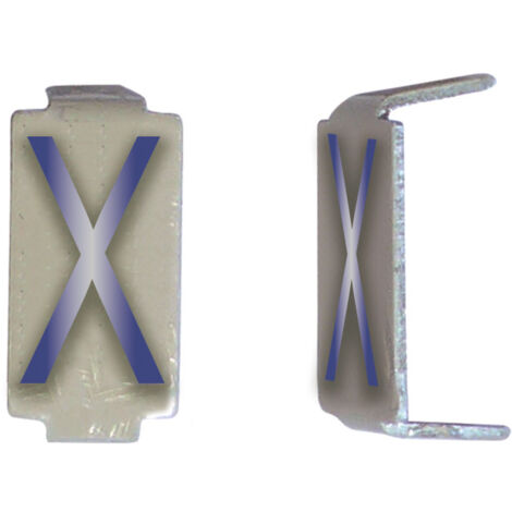 Lot 25 lettres X 6x11 Alu ivoire/bleu MICHAUD CD045