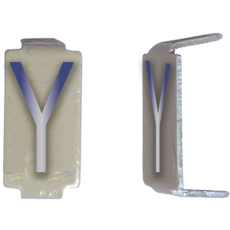 Lot 25 lettres Y 6x11 Alu ivoire/bleu MICHAUD CD046