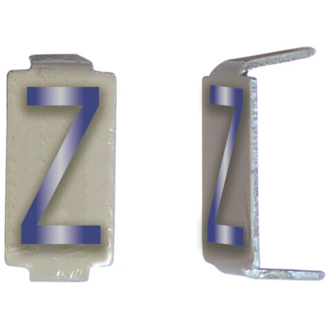 Lot 25 lettres Z 6x11 Alu ivoire/bleu MICHAUD CD047
