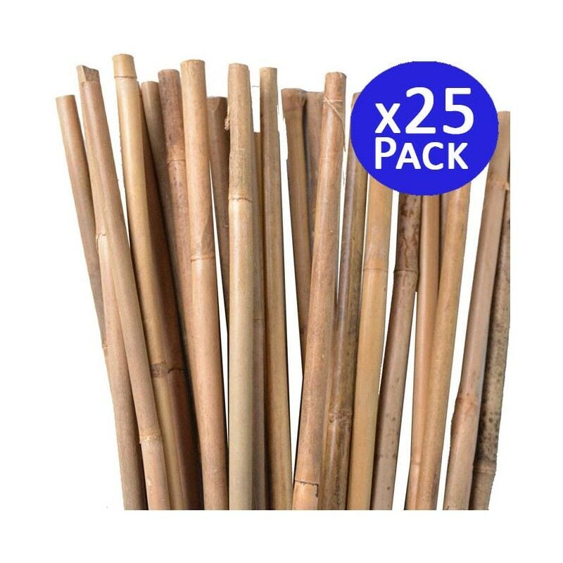 25 x Tuter en bambou de 105 cm, diamètre 8-10 mm. Tuteurs pour plantes. Utilisation agricole pour soutenir les arbres