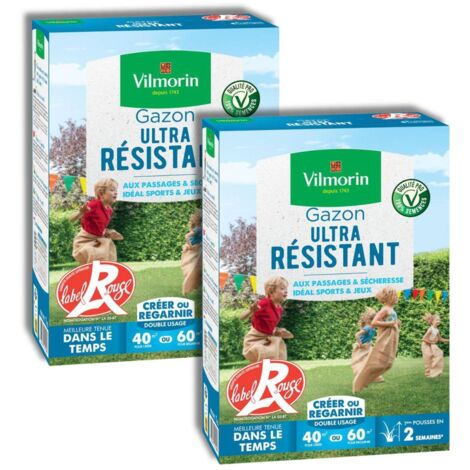 Lot 2x1kg de Gazon Ultra Résistant Label Rouge Vilmorin