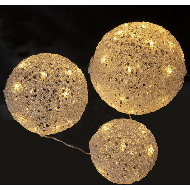 Lot 3 boules 56 led blanc chaud