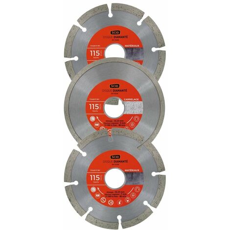 Lot 3 Disques Matériaux Carrelage 115 22,23