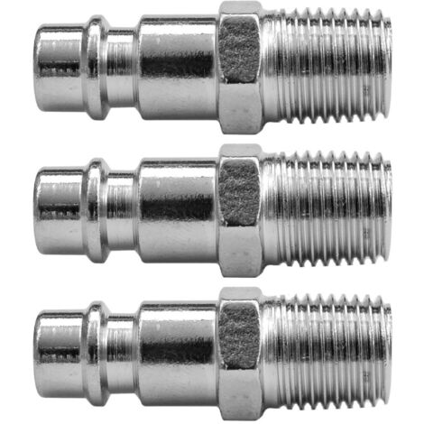 Lot 3 embouts pour raccord air euro pneumatiquefiletage male 1/4 bsp