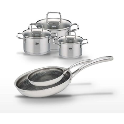 Lot 3 Faitouts Elo Relief Evolution 14/16/20cm et 2 Poêles 24/28cm