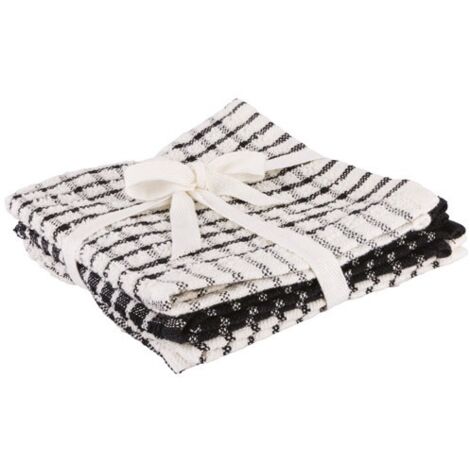 Lot 3 Lavettes 30 X 30 Cm Black Chambray - Stoff - Cosy & Trendy