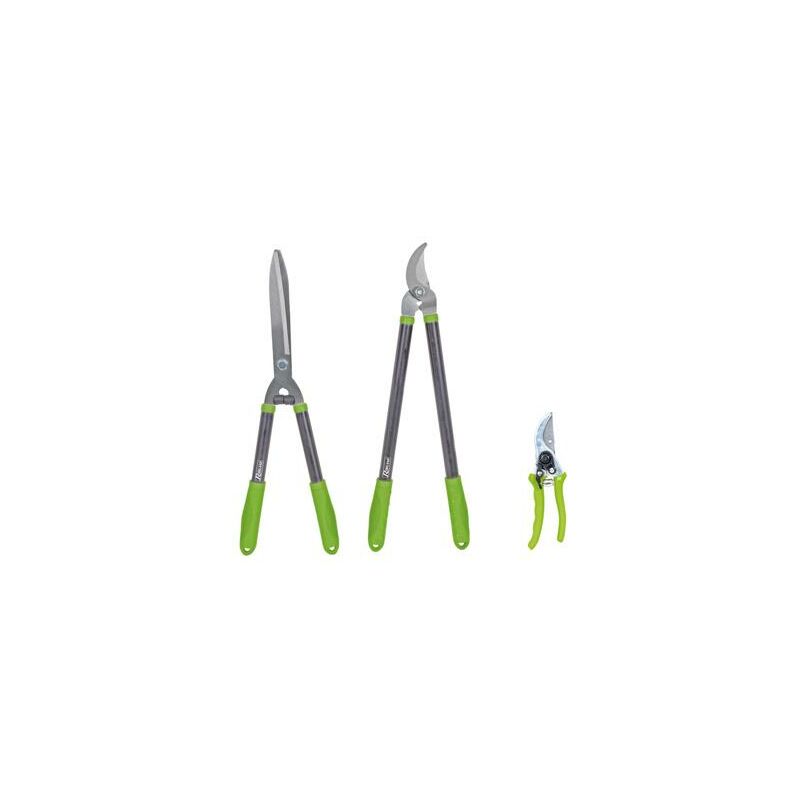 Ribimex - Lot 3 outils de jardinage coupants : secateur 8 + cisaille haies + coupe branches