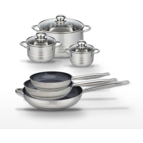 Lot 3 Poêles 24/28/32 cm & 3 Faitouts 12/14/24 cm Elo Profi Therm Platinum