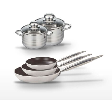Lot 3 Poêles 24/28/32 cm Elo Bistro Line et 2 Faitouts 12/14 cm