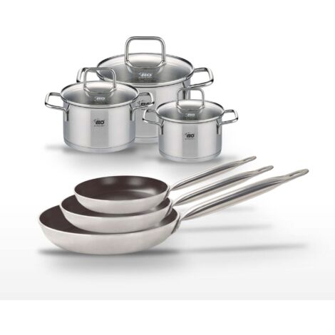 Lot 3 Poêles céramique Elo Bistro Line 24/28/32 cm et 3 Faitouts inox Elo Citrin