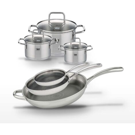 Lot 3 Poêles Elo Relief Evolution 24/28/32cm & 3 Faitouts Elo Citrin 12/14/20cm
