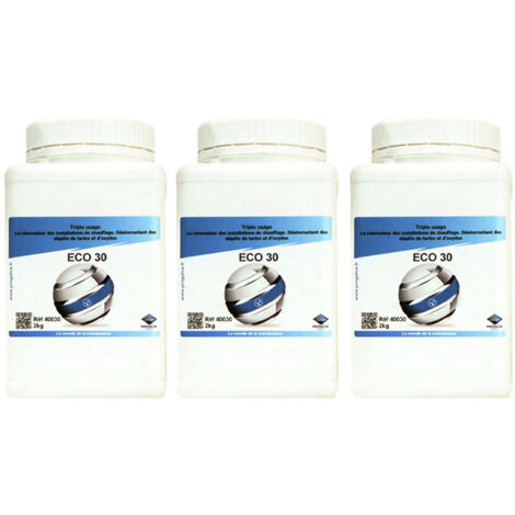 Lot 3 pots de 2Kg ECO 30 - Rénovateur désincrustant pour installation chauffage