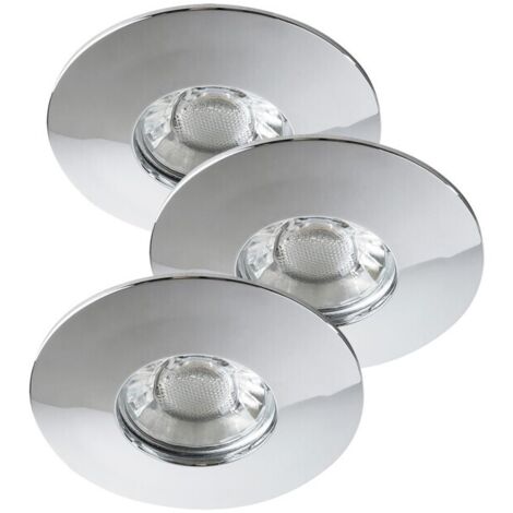 Lot 3 spots encastrés LED 4W chrome IP44 Randy Rabalux