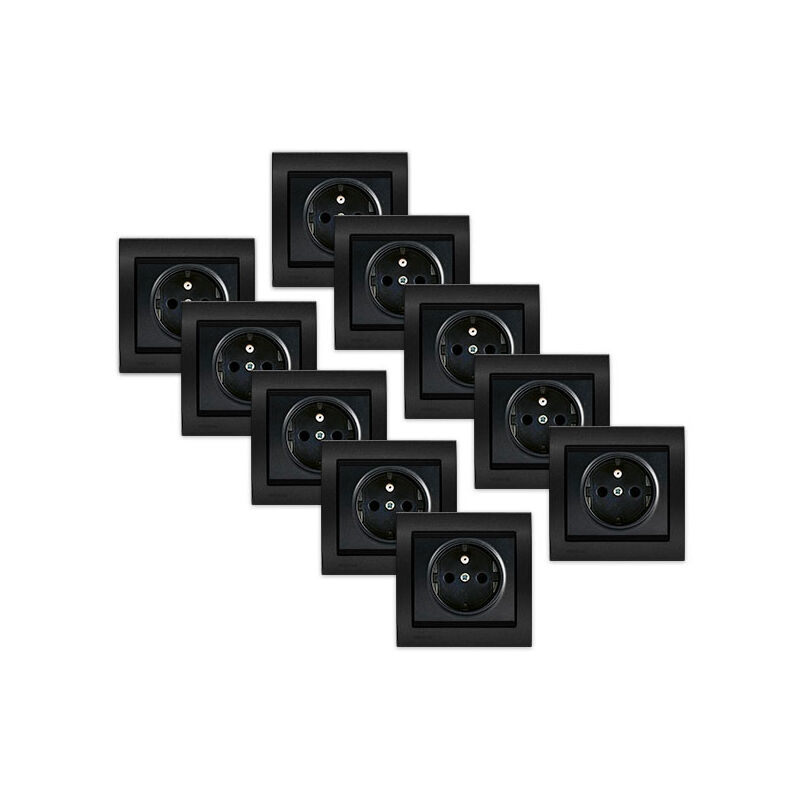 Lot 3 Va et Vient Anthracite Delta Iris + Plaque Métal texturé Alu Noir Siemens