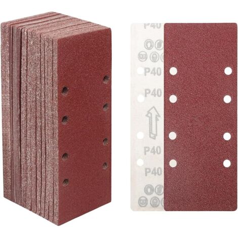 Lot 30 Feuilles Abrasives 93 x 230 mm Ponçage Papier Grain 40,pour Ponceuse Orbitales Idéale pour Poncer/Polir/Bois et peinture
