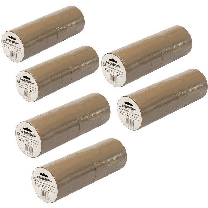 Fixman - Lot 36 rouleaux ruban adhesif emballage marron 48 mm x 66 mètres polypropylene
