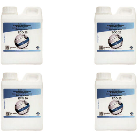 Lot 4 bidons de 1L ECO 10 - Nettoyant lessiviel installation chauffage