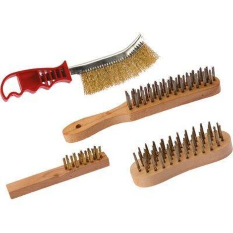 Lot 4 brosses fils acier laitonné SCID - Vendu par 4