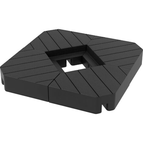 lot 4 dalles base parasol 80 kg remplissable eau sable noir stabilisation jardin terrasse