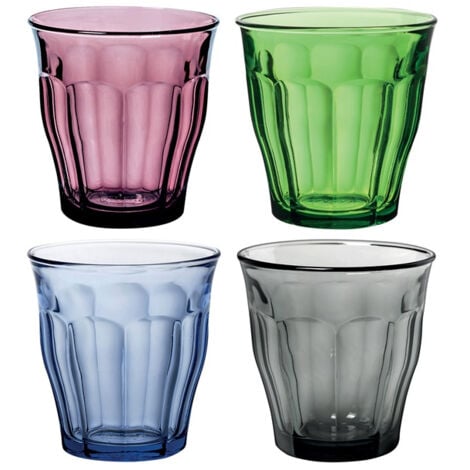 Lot 4 Gobelets 25 Cl Prune / Gris / Marine / Vert - Picardie - Duralex