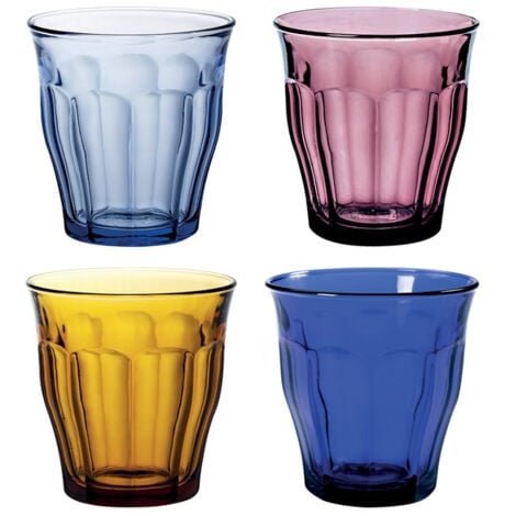 Lot 4 Gobelets 25 Cl Saphir / Prune / Marine / Vermeil - Picardie - Duralex