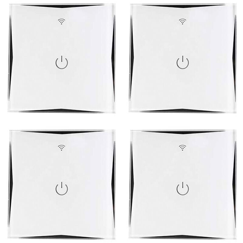 7hsevenon - Lot 4 Interrupteurs muraux WiFi via Smartphone/APP 7house Home
