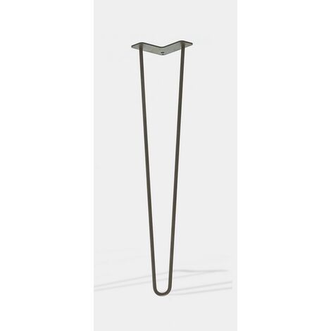 Lot 4 pieds double fil incliné vernis transparent métal naturel HT 71 cm