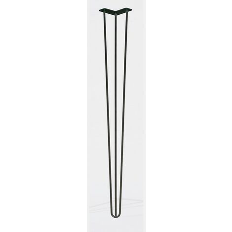 Lot 4 pieds triple fil droit vernis transparent métal naturel HT 110 cm
