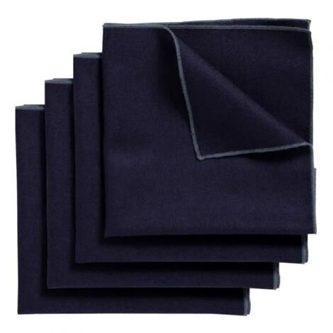 Lot 4 serviettes de table lin, coton bleu 41 x 41 cm - CONSTELLA 9383