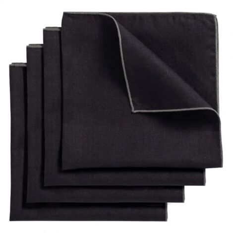 Lot 4 serviettes de table lin, coton foncé 41 x 41 cm - CONSTELLA 9482