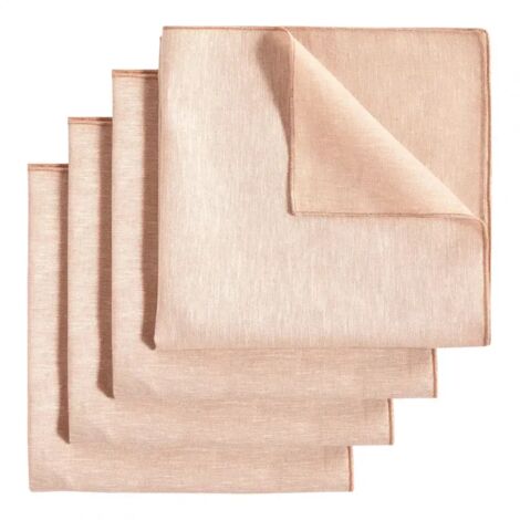 Lot 4 serviettes de table lin et coton rose 41 x 41 cm - LUCCIANA 9642