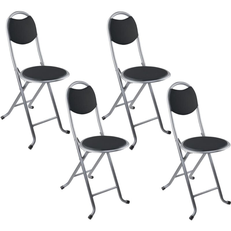 7house - Lot 4 tabourets pliants avec dossier 32x36x73.5cm