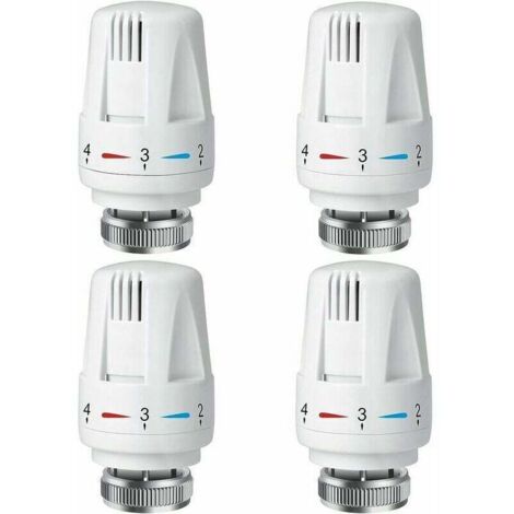 Lot 4 Tetes Thermostatiques Radiateur M30 x 1.5 Vanne Thermostat Chauffage avec Capteur Liquide et Protection Antigel