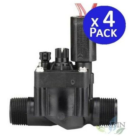 Lot 4 x Électrovanne d'arrosage Hunter PGV-101-MM mâle 1'' avec régulateur de flux