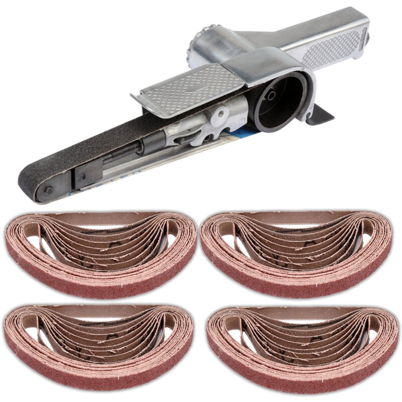 Lot 40 bandes et une lime ponceuse polisseuse pneumatique abrasive de 20 x 520