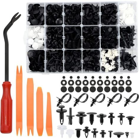 Lot 435 clips, attaches de carrosserie avec outils de démontage, Fixation de Pare-Choc