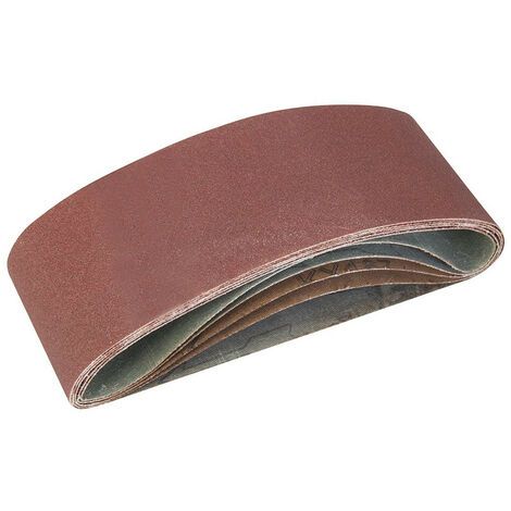 Lot 5 bandes abrasives assorties 75 mm x 457 mm pour ponceuses