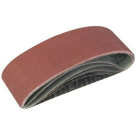 LOT 5 BANDES ABRASIVES ASSORTIES 75 mm X 533 mm POUR PONCEUSES