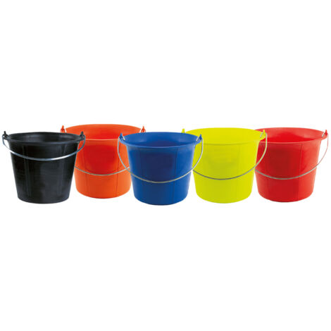 LOT 5 SEAUX PLASTIQUE 11L DE 5 COULEURS - MONDELIN - 970302