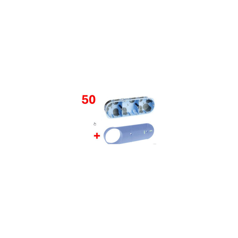 Pack de 50 Boîtes d'encastrement étanche pour cloisons sèches 40mm - 3 postes - 52266 Eurohm