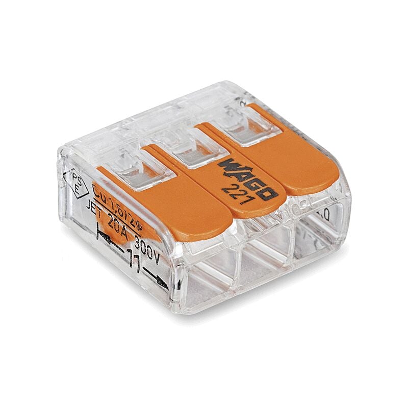 Wago - Lot 50 Bornes Série 221 3 contacts à levier 0.2-4 mm2