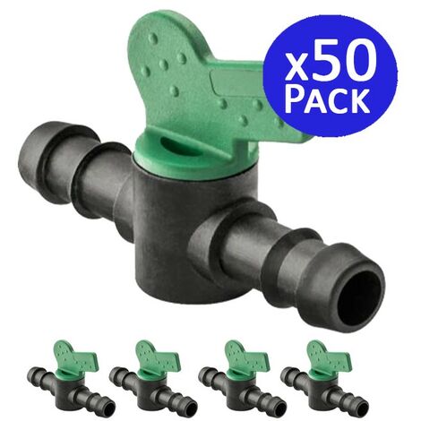 Lot 50 x Robinet d'irrigation goutte à goutte de 16 mm.