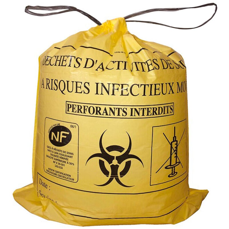 Pro Et Discount - Lot 500 Sacs dasri Jaune pour déchets à risques infectieux 15L 20L 100L Litres Taille - 15L-DASRI